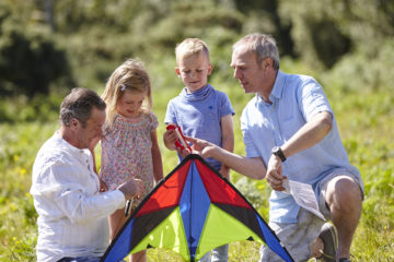 Family with kite