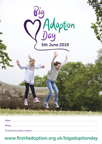 Big Adoption Day Poster – Girls jumping (with information lines)
